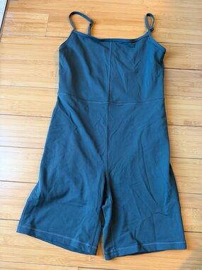 Aritzia Wilfred Free Sleeveless Romper in Gray Teal Green